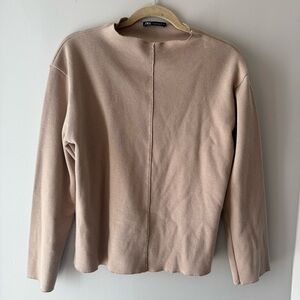 Zara Long Sleeve Tan sweater women’s size Small